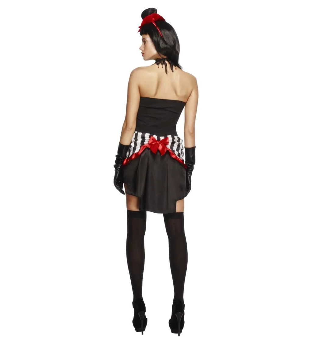 Kostým - Sexy vampírka, proužkované šaty