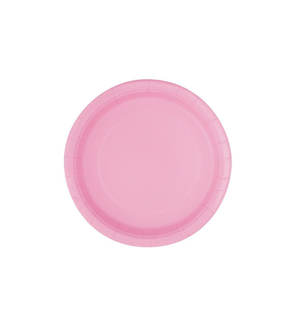 Papírové talířky - světle růžové
