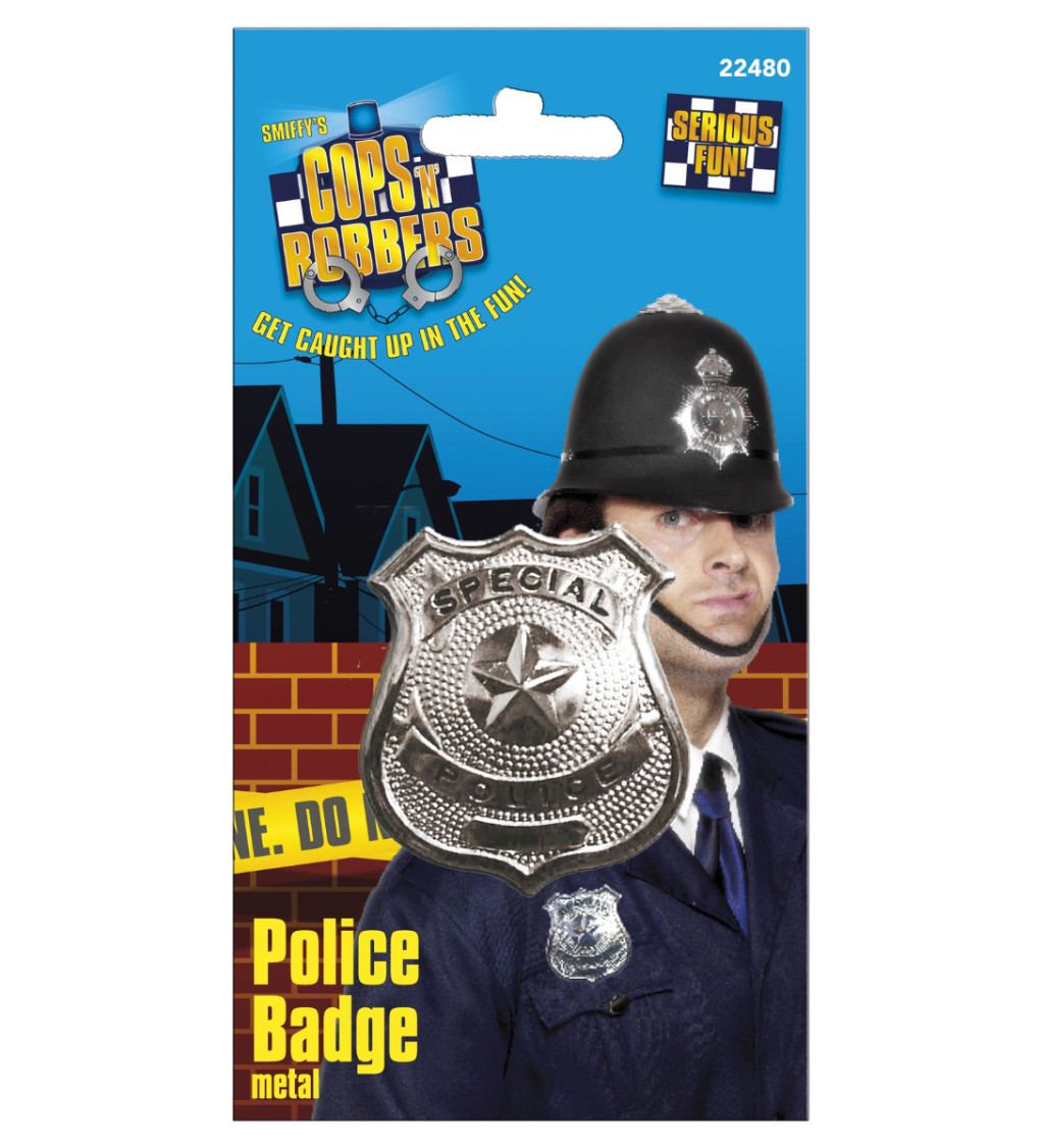 Policejní odznak - doplněk kostýmu policisty