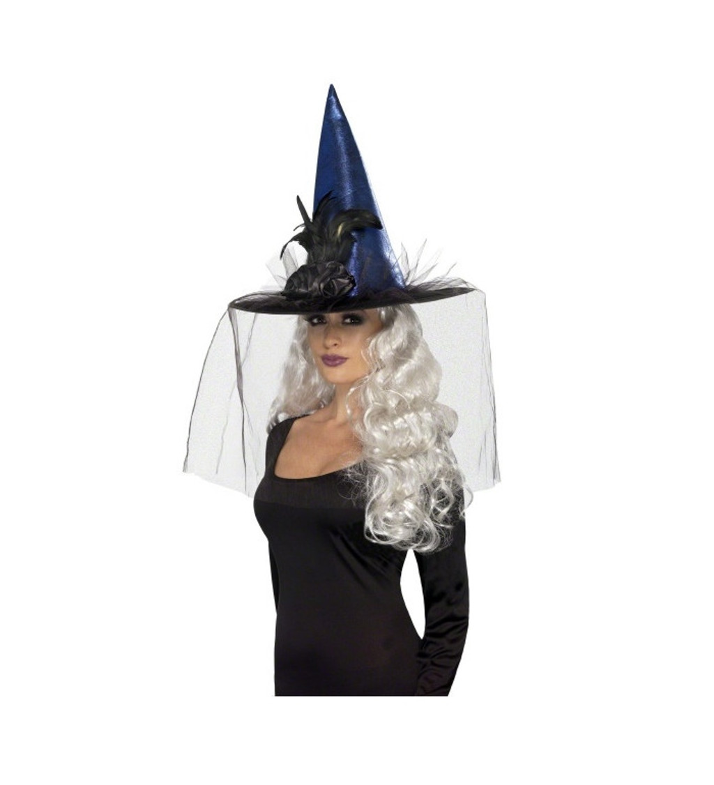 Čarodějnický klobouk deluxe - barva modrá