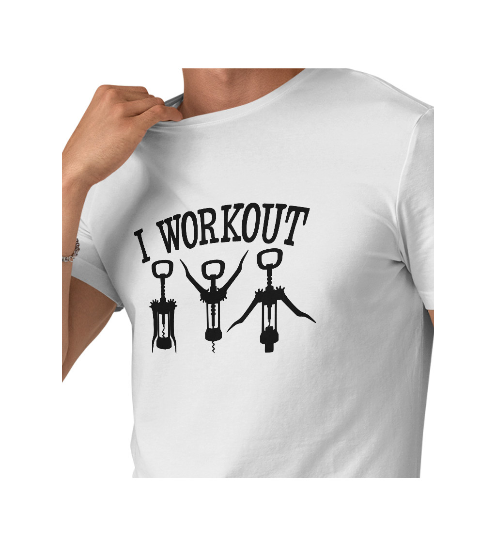 Pánské triko bílé - I workout