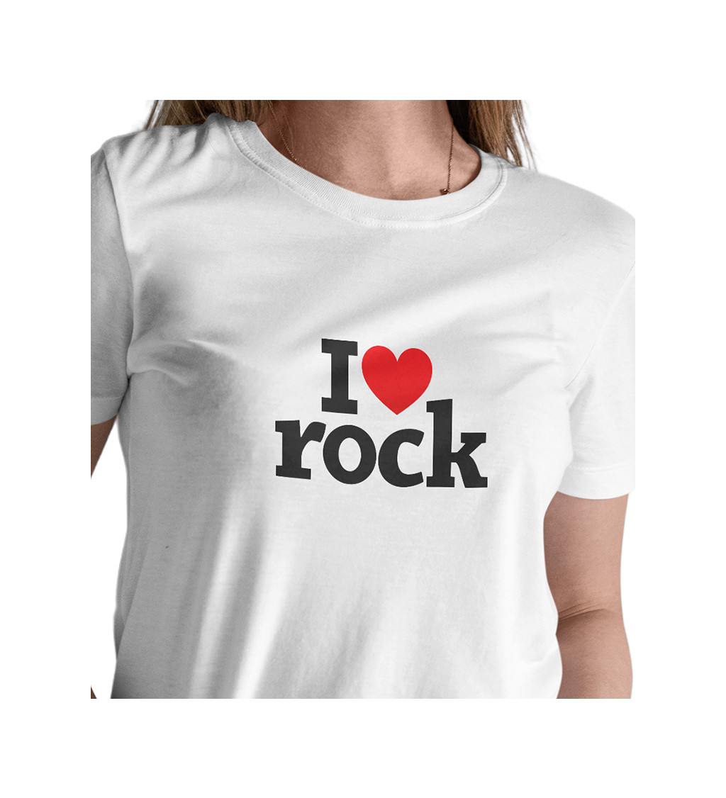 Dámské triko bílé - I love rock
