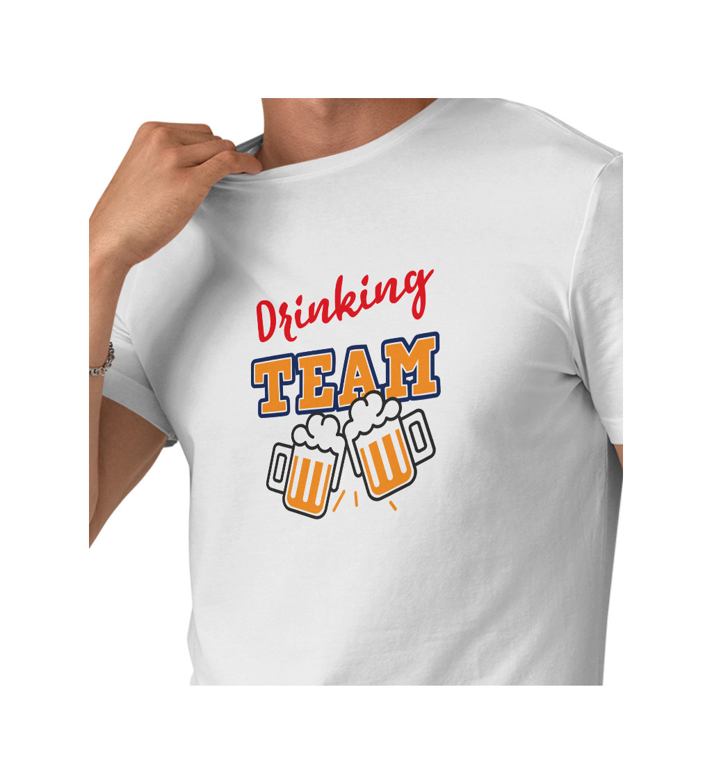 Pánské triko bílé - Drinking team