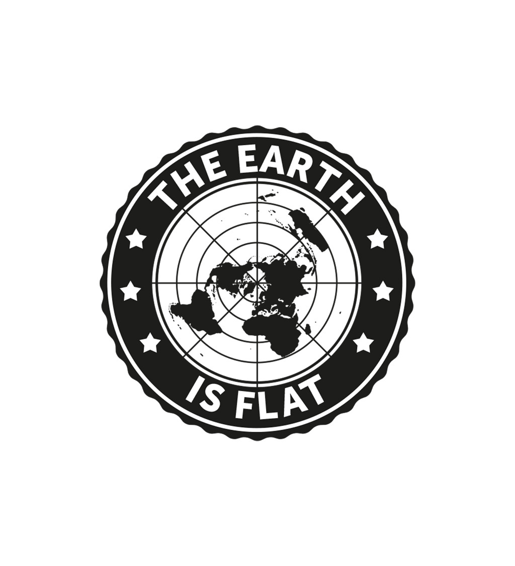 Pánské triko bílé - The earth is flat