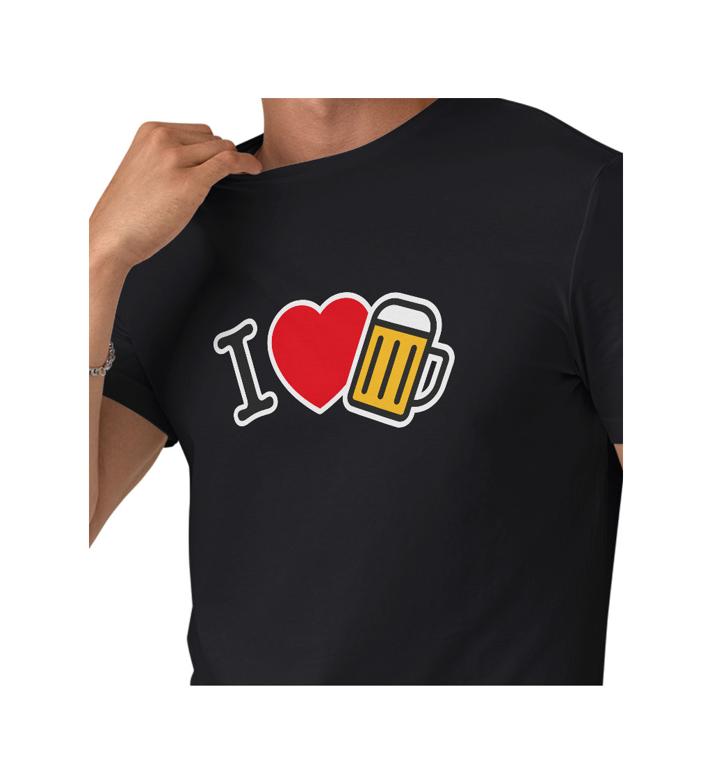 Pánské triko černé - I love beer