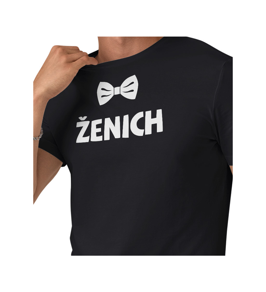 Černé tričko - Ženich motýlek