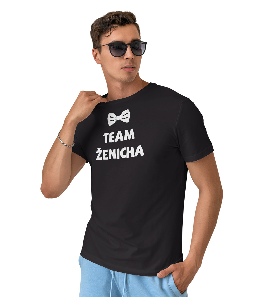 Černé tričko -  Team Ženicha motýlek