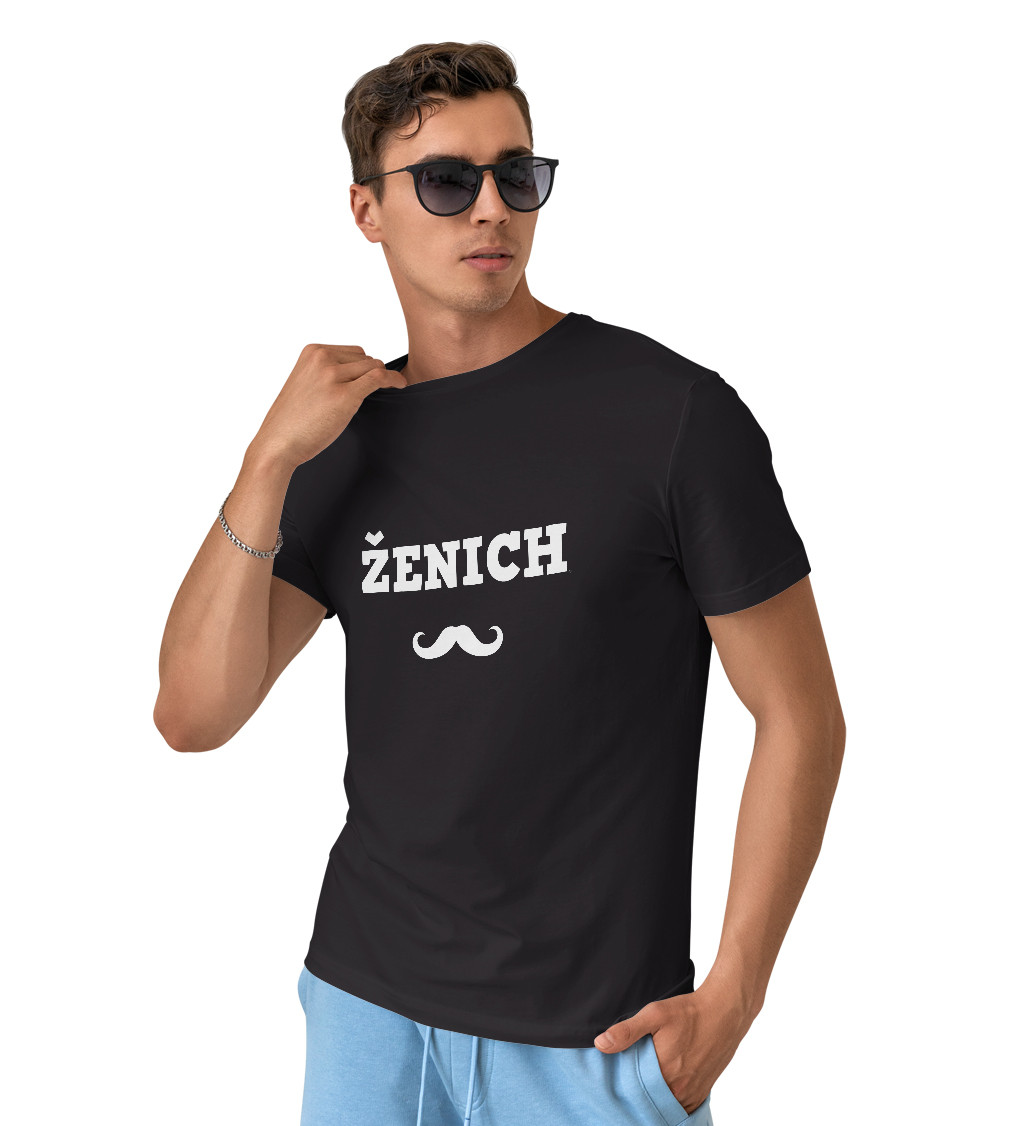 Černé tričko - Ženich knír