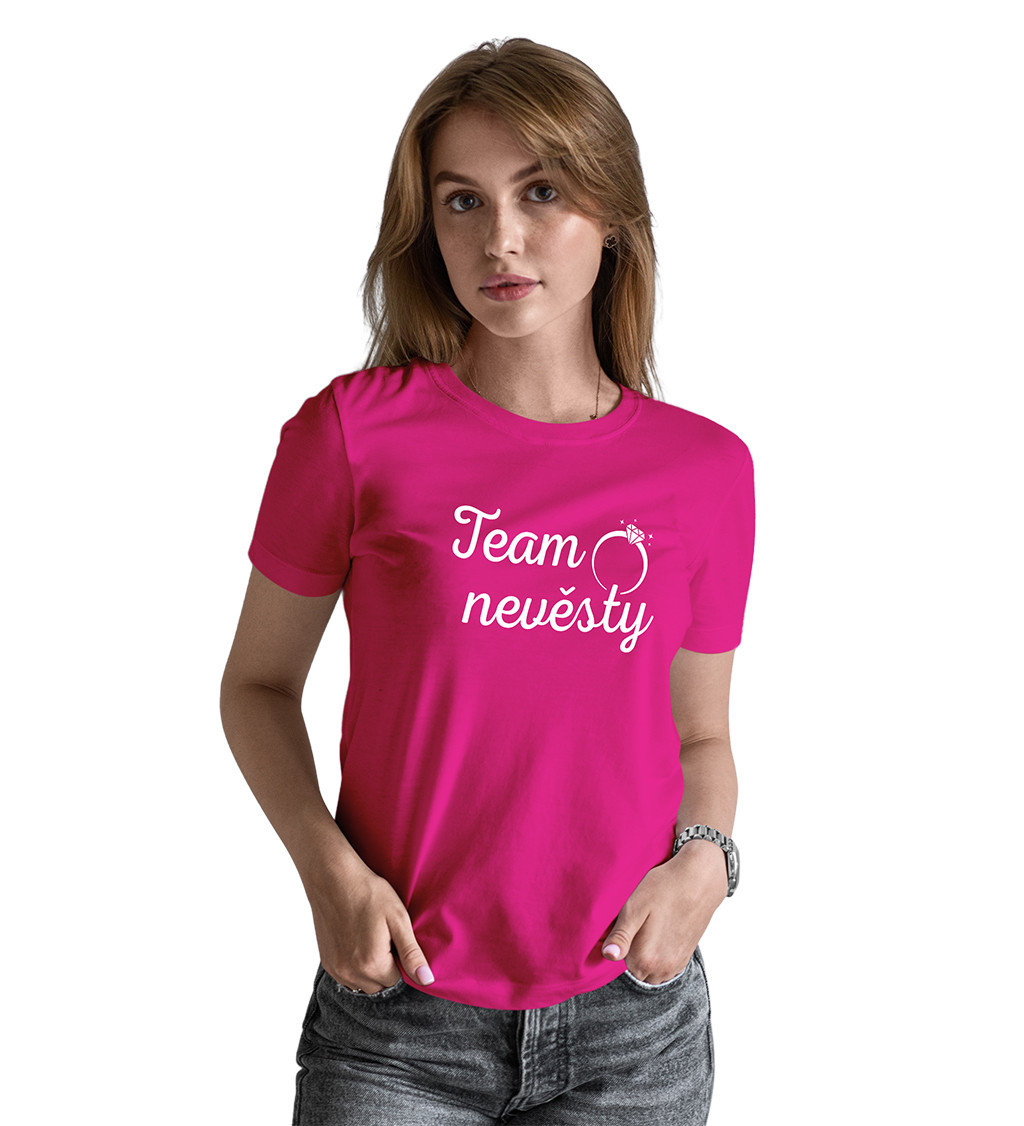 Růžové tričko -  Team Nevěsty