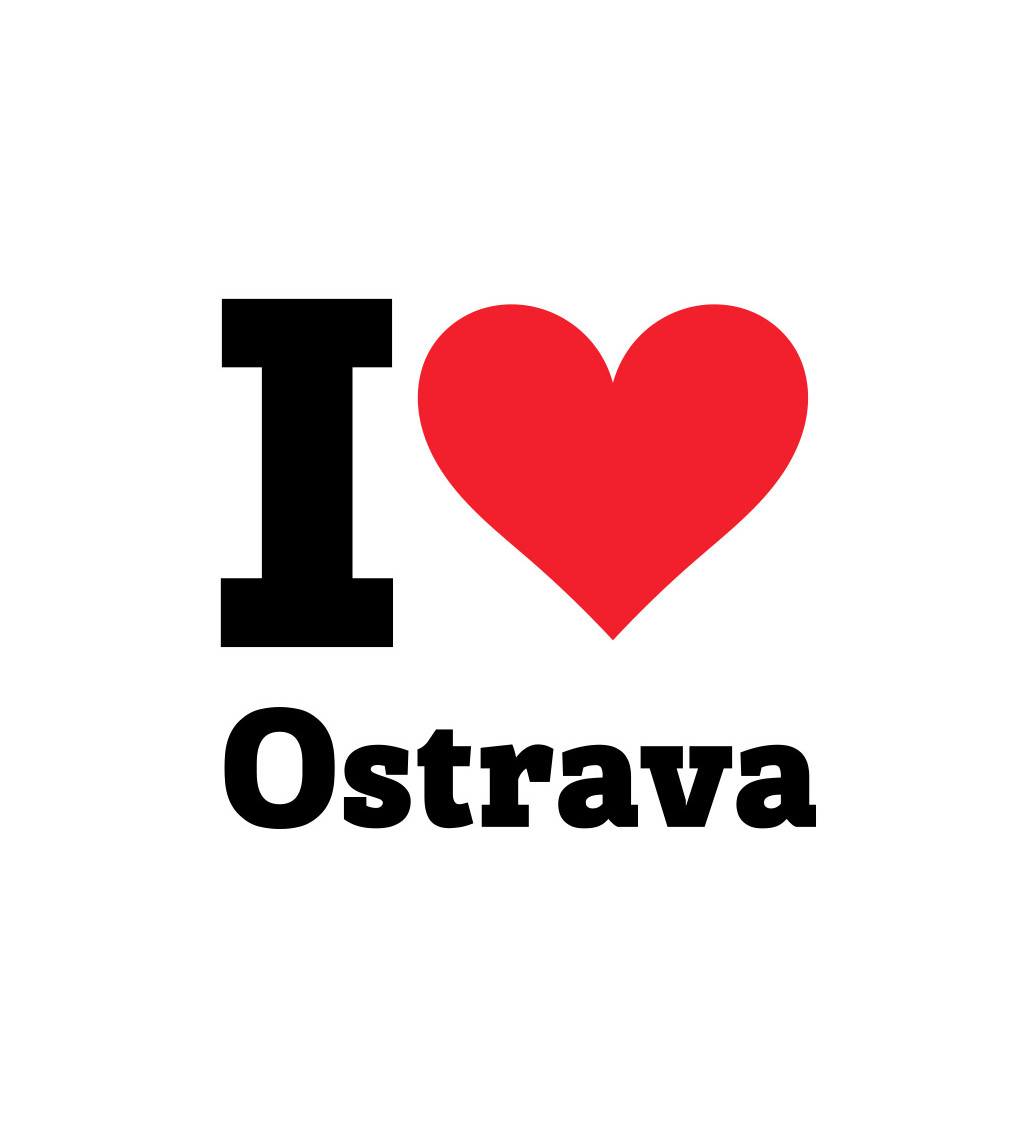 Pánské bílé triko - I love Ostrava