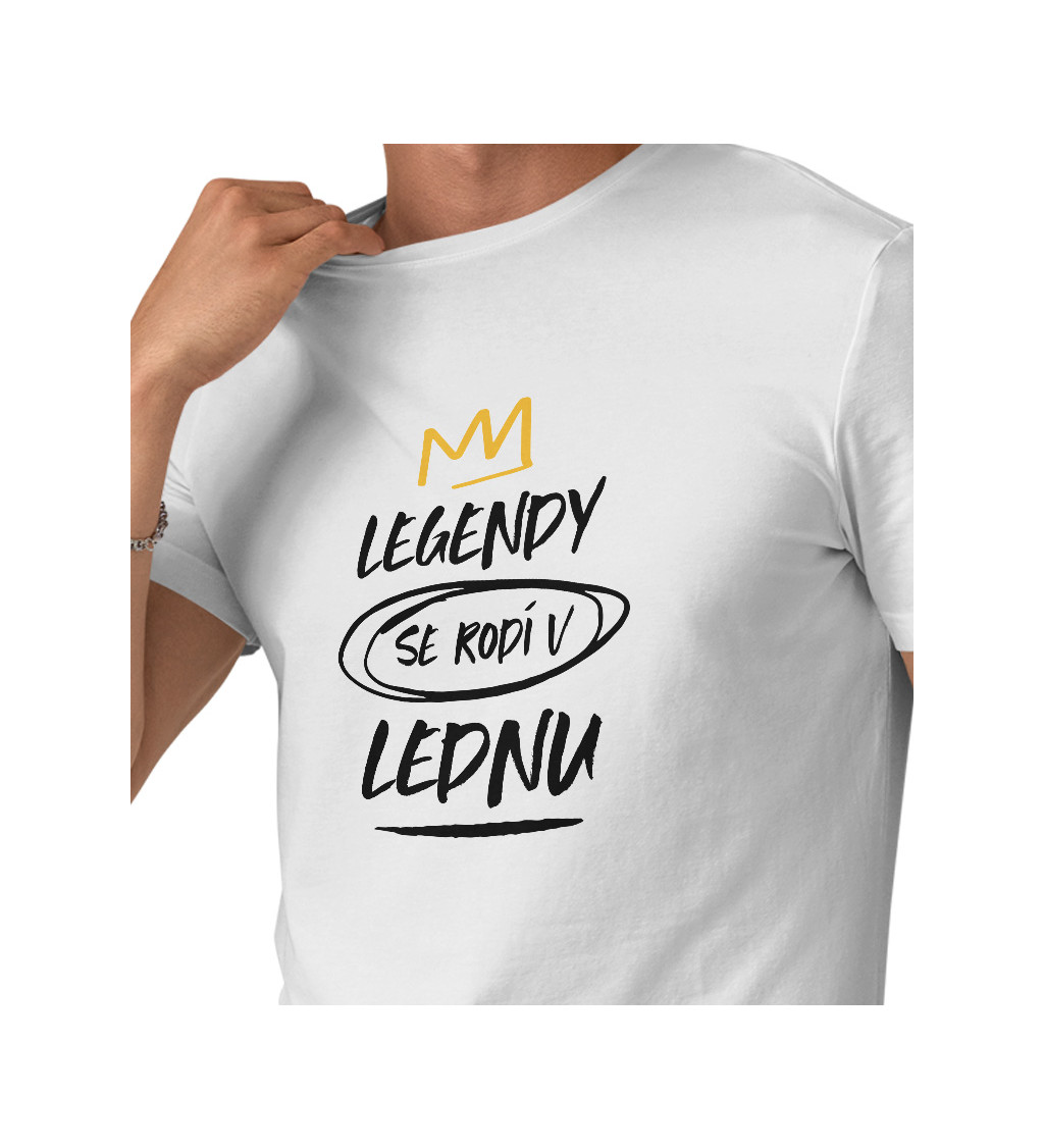 Pánské triko bílé - Legendy se rodí v lednu