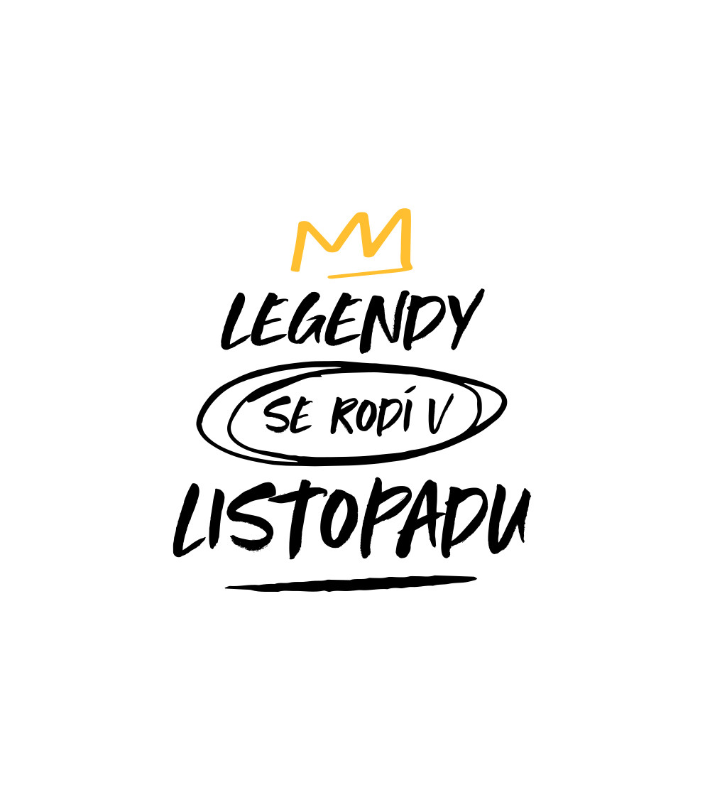 Pánské triko bílé - Legendy se rodí v listopadu