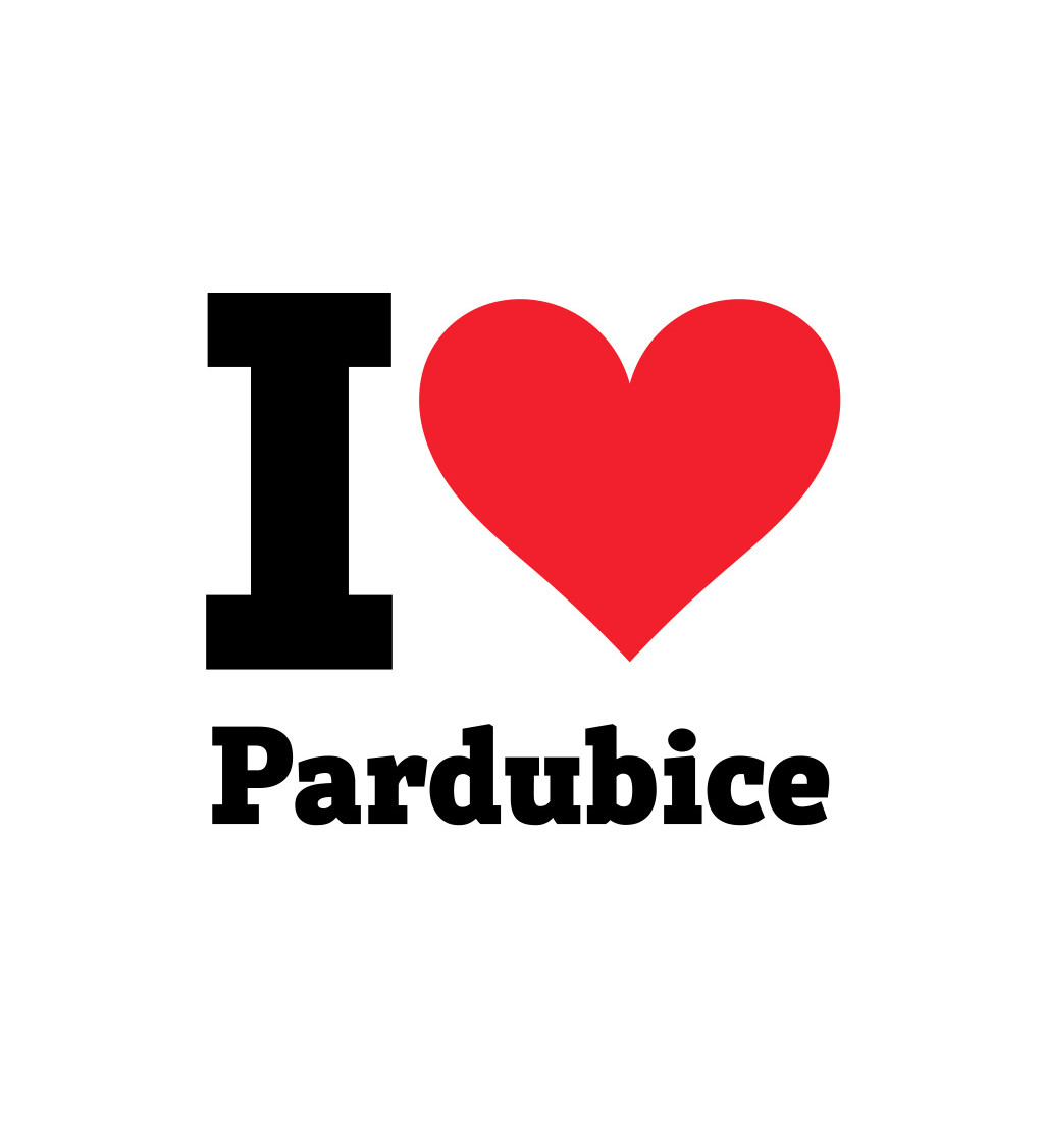 Dámské triko bílé - I love Pardubice