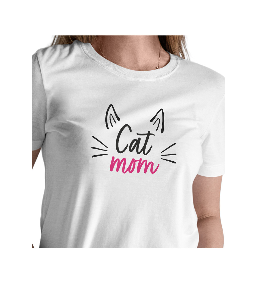 Dámské triko bílé - Cat mom