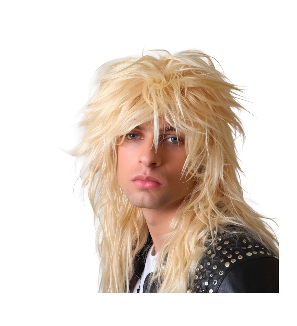 Pánská paruka 80. léta rocker blond