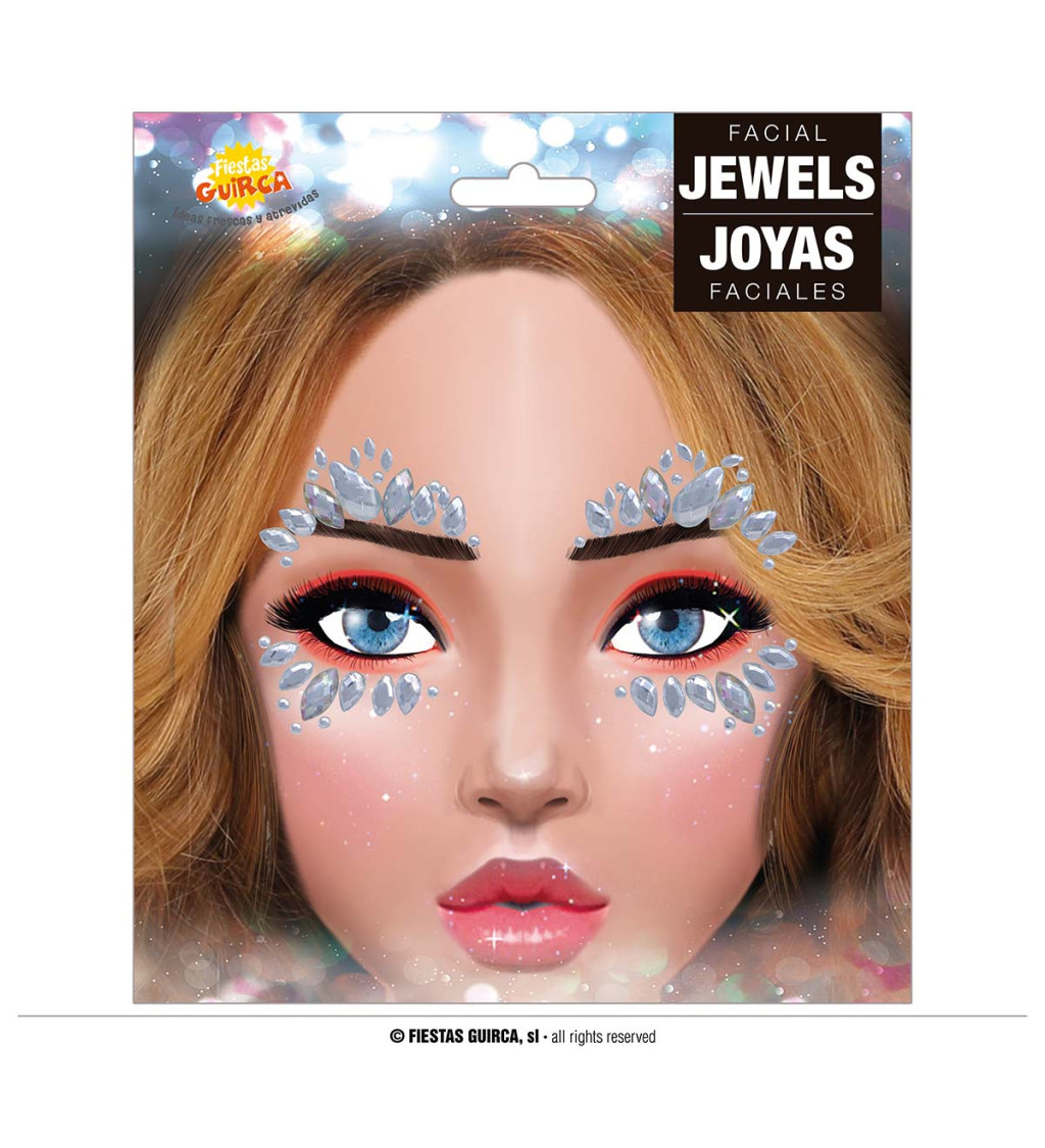 Stříbrné samolepicí obličejové šperky