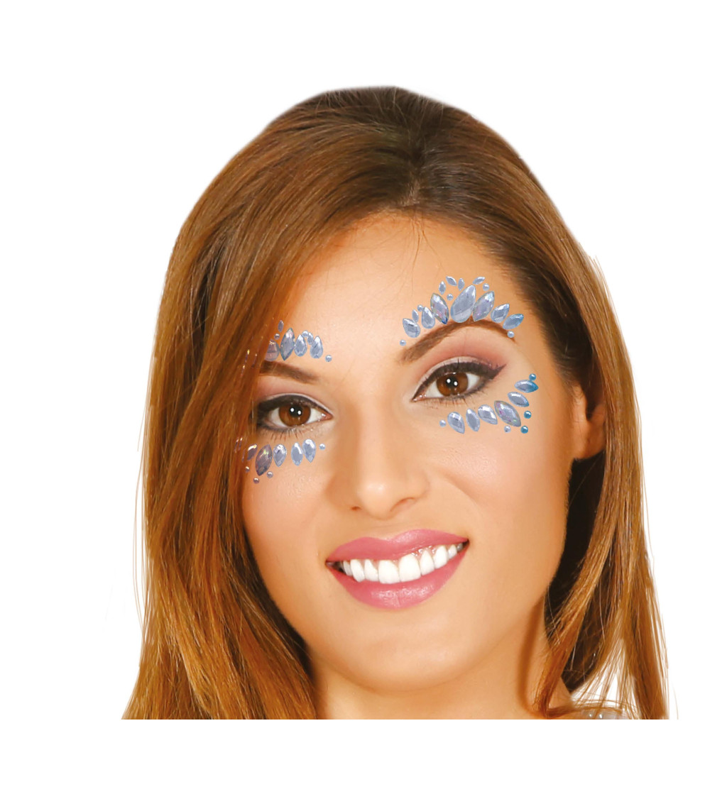 Stříbrné samolepicí obličejové šperky