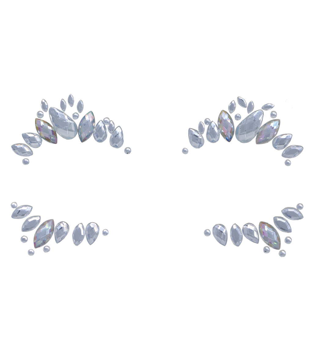 Stříbrné samolepicí obličejové šperky