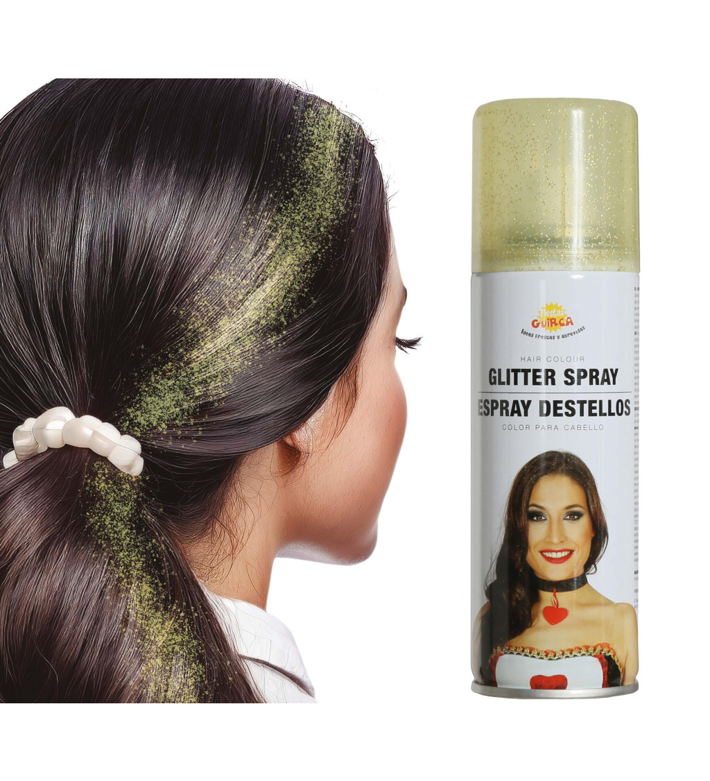 Jiskřící zlatý sprej na vlasy, 125 ml