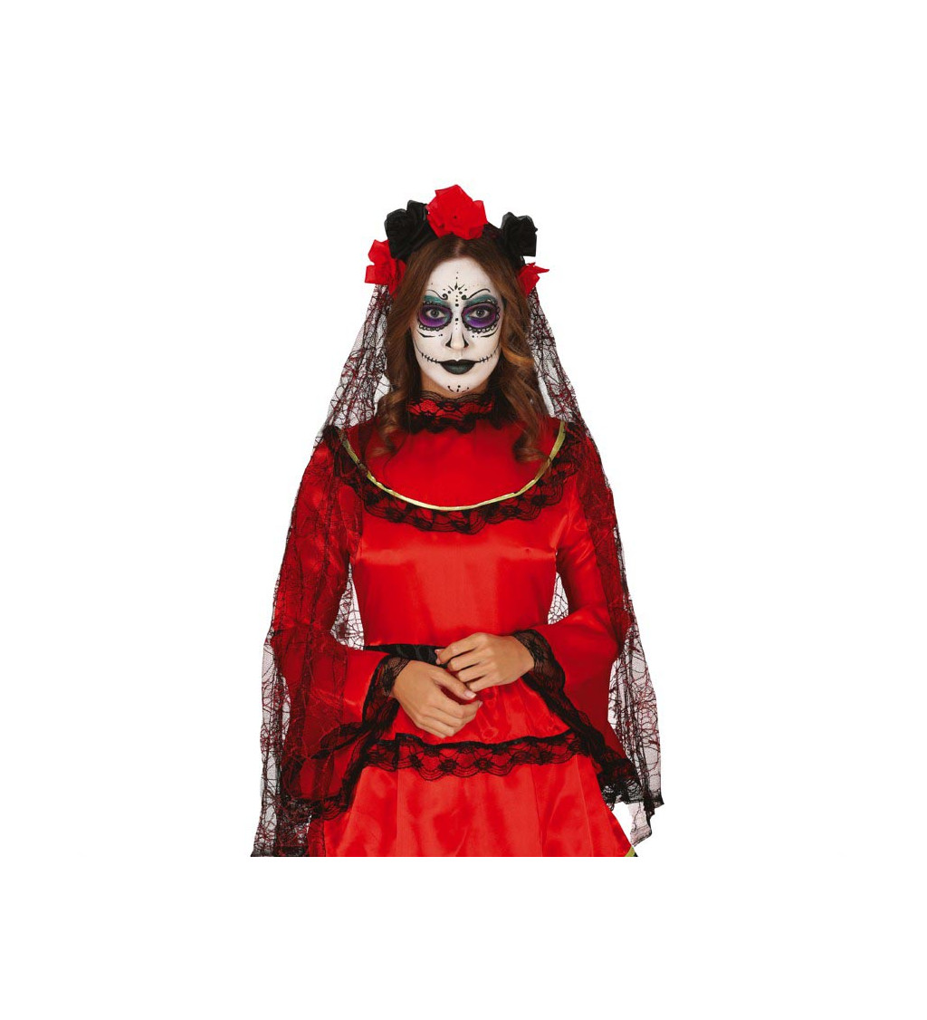 Černé a červené květiny s vévodou