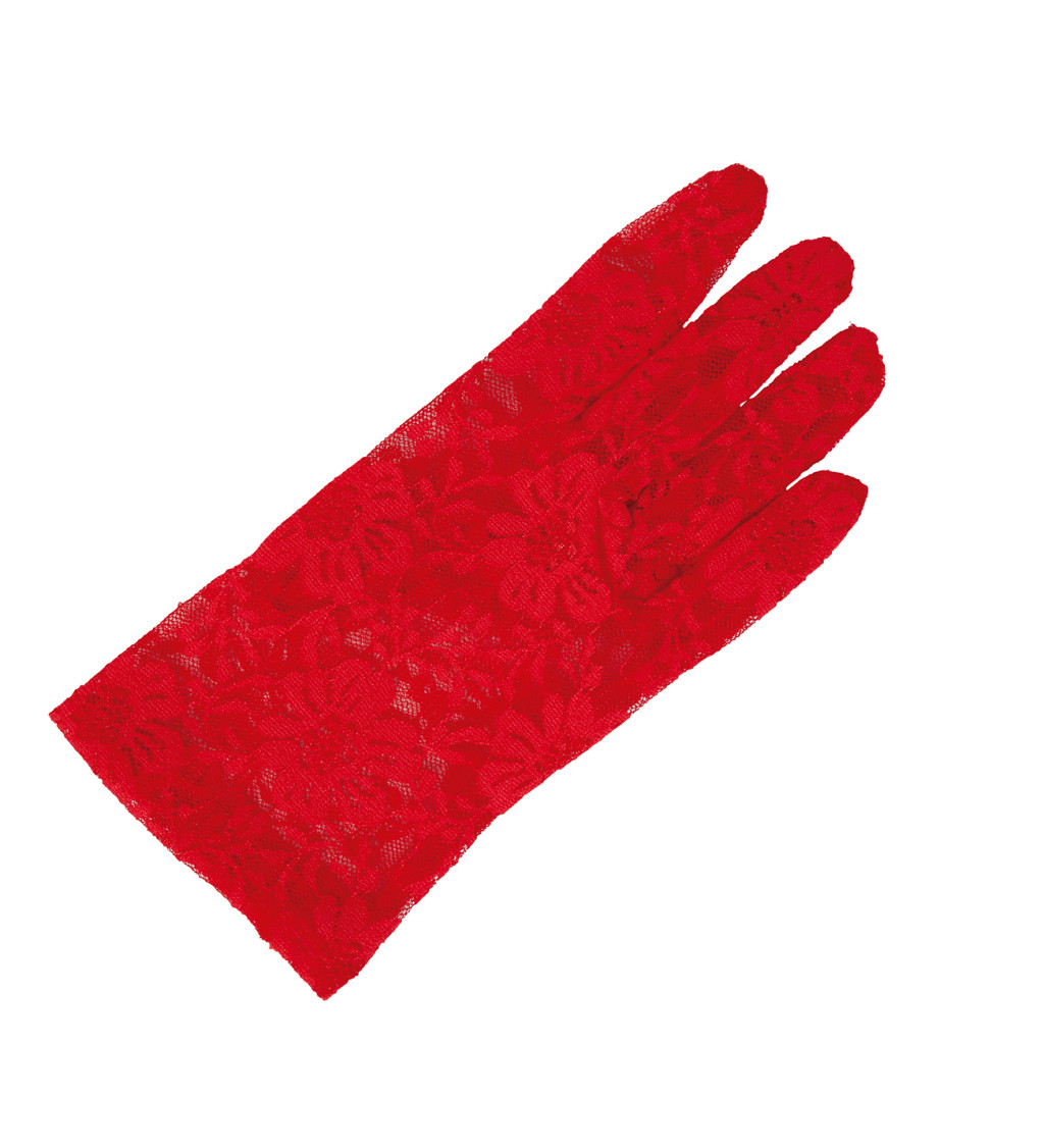 Krajkové rukavičky červené