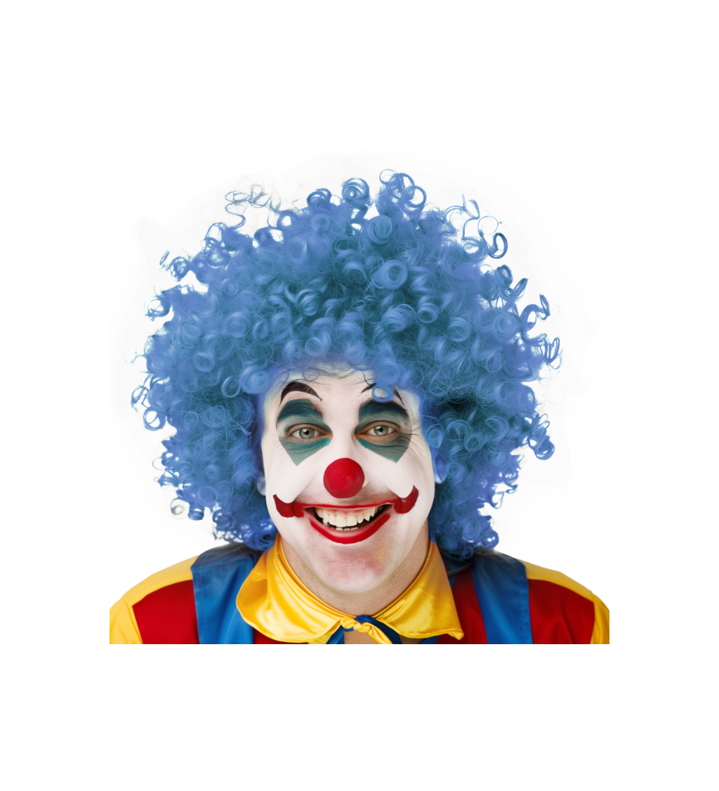 Pánská paruka afro modrá