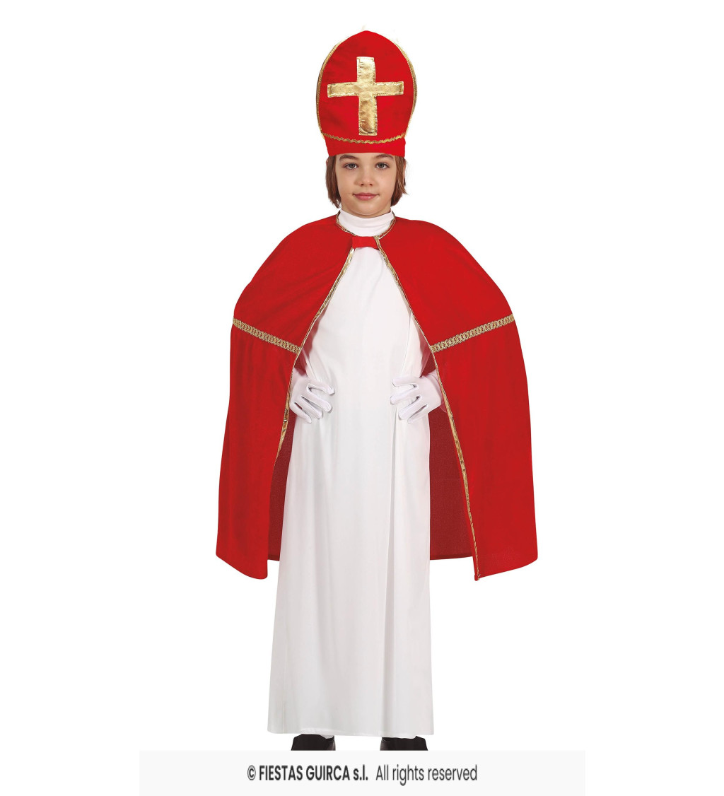 Plášť a čepice svatý Mikuláš pro děti