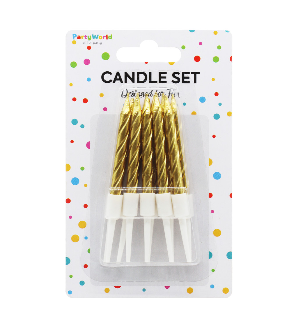 Spirálové svíčky zlaté