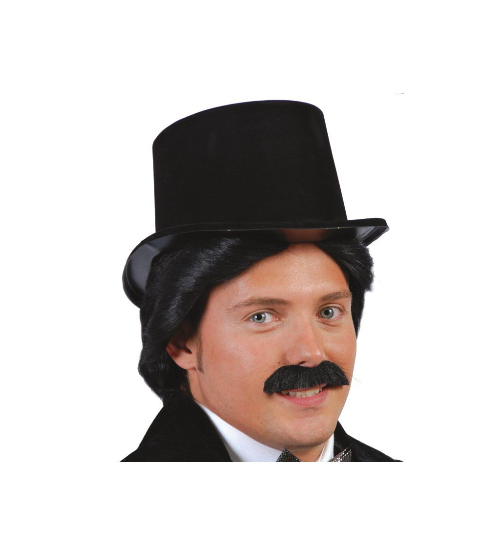 Semišový cylindr černý