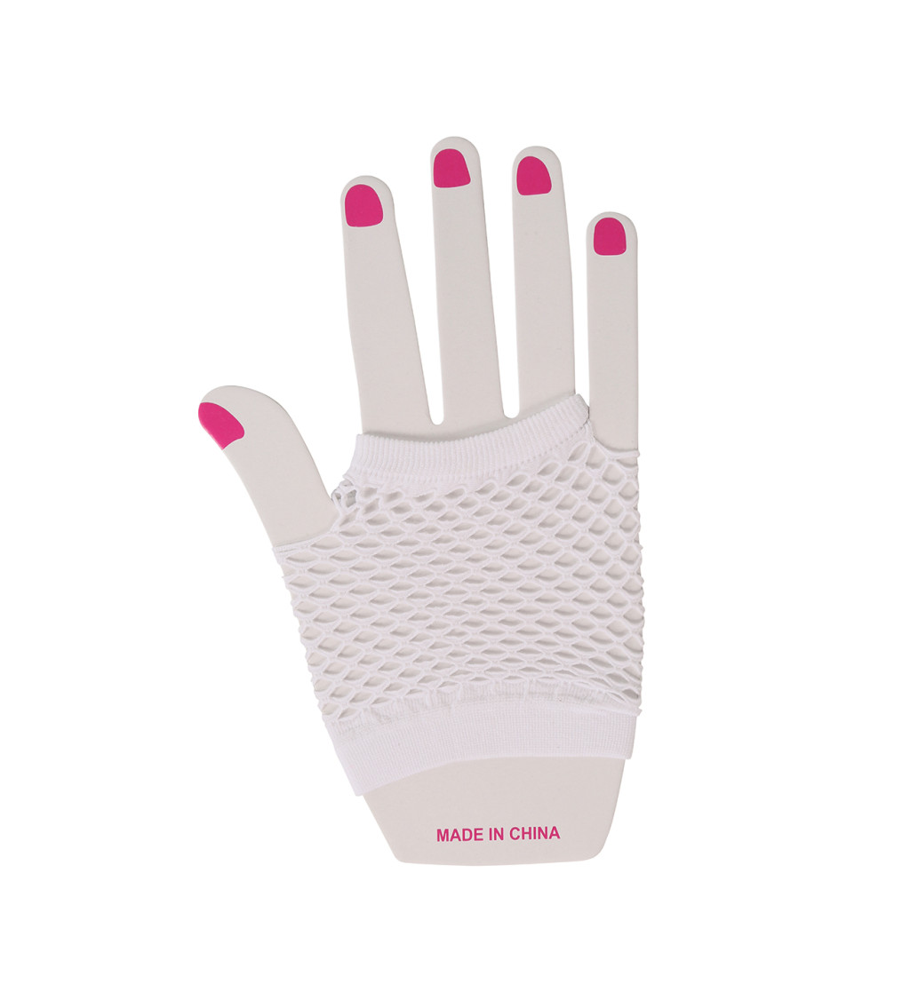 Síťované rukavice, 11 cm, bílé