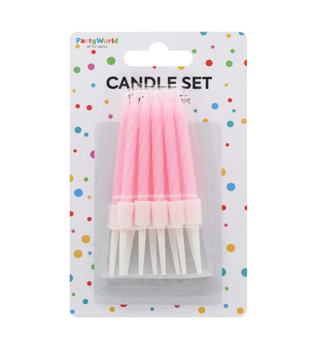 Spirálové svíčky růžové