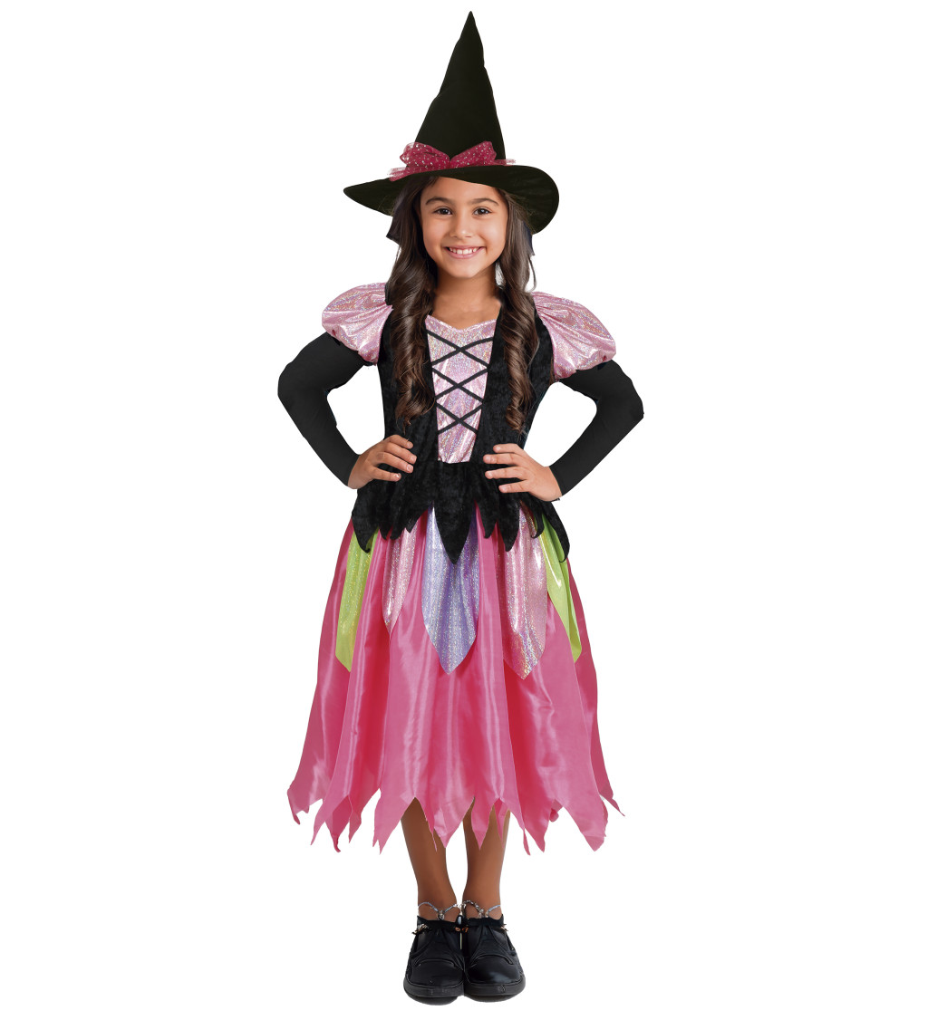 Dětský kostým třpytivá čarodějnice 3–4 roky