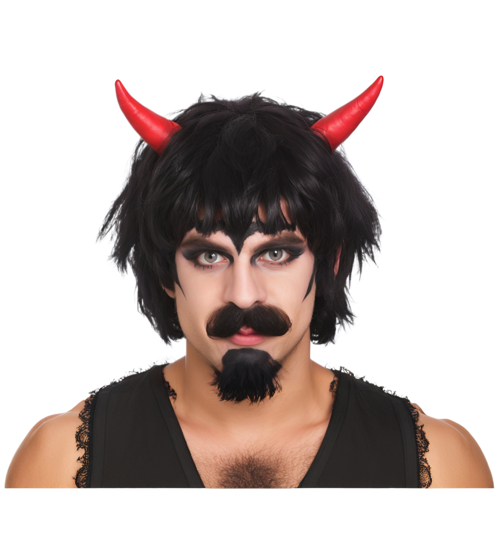 Pánská paruka ďábel s rohy