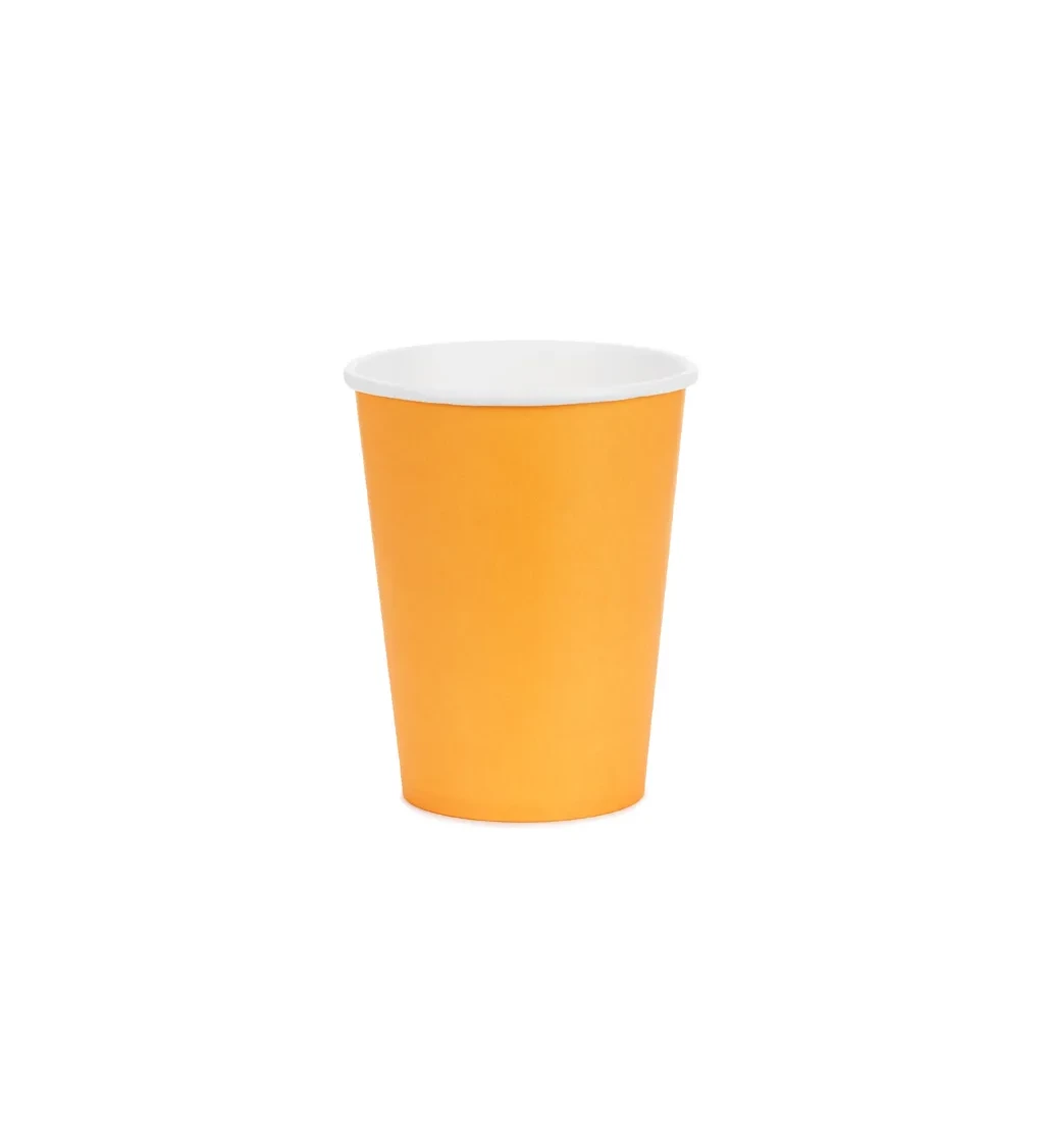 Papírové kelímky - světle oranžové 6 ks