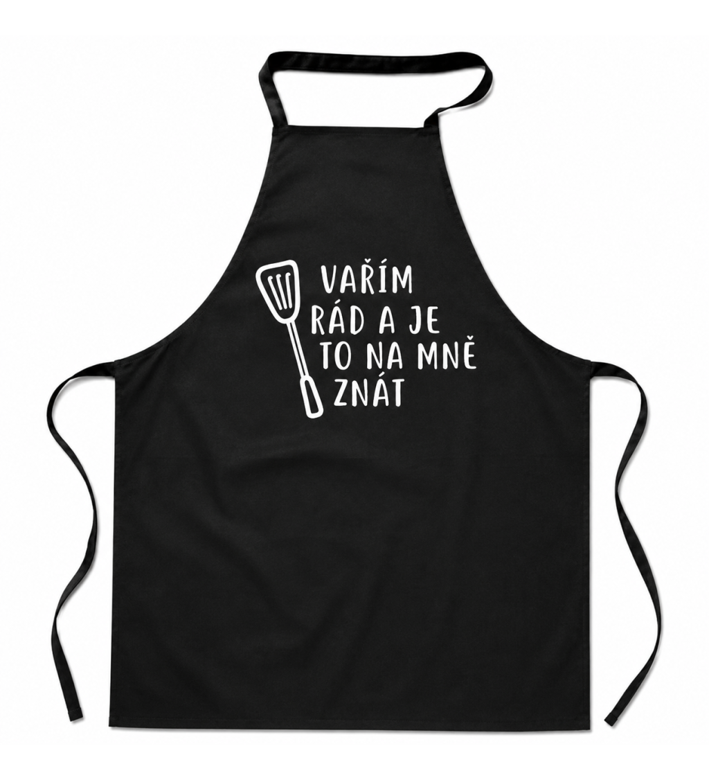 Zástěra černá Vařím rád a je to na mě znát