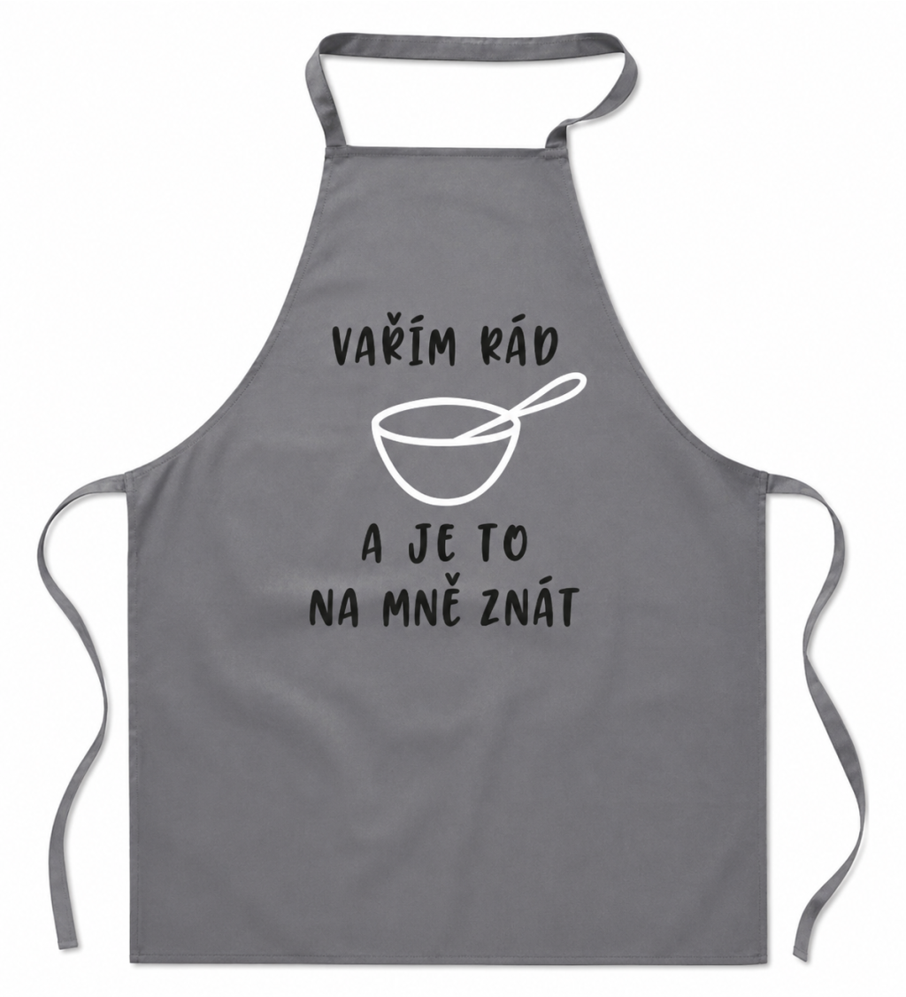 Zástěra šedá - Vařím rád a je to na mě znát