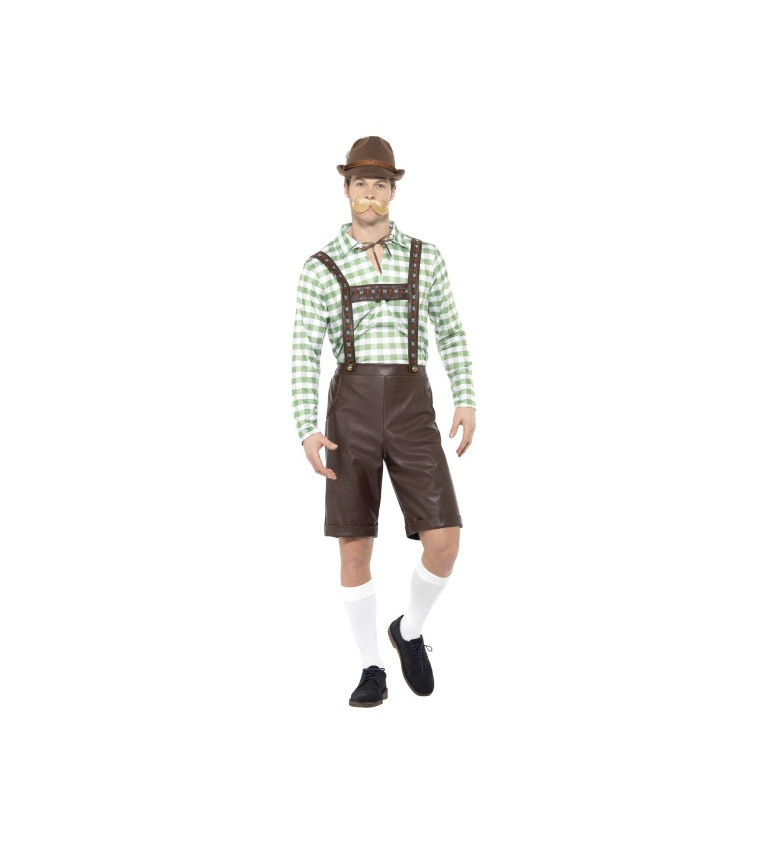 Pánský hnědo-zelený kostým - bavorský styl