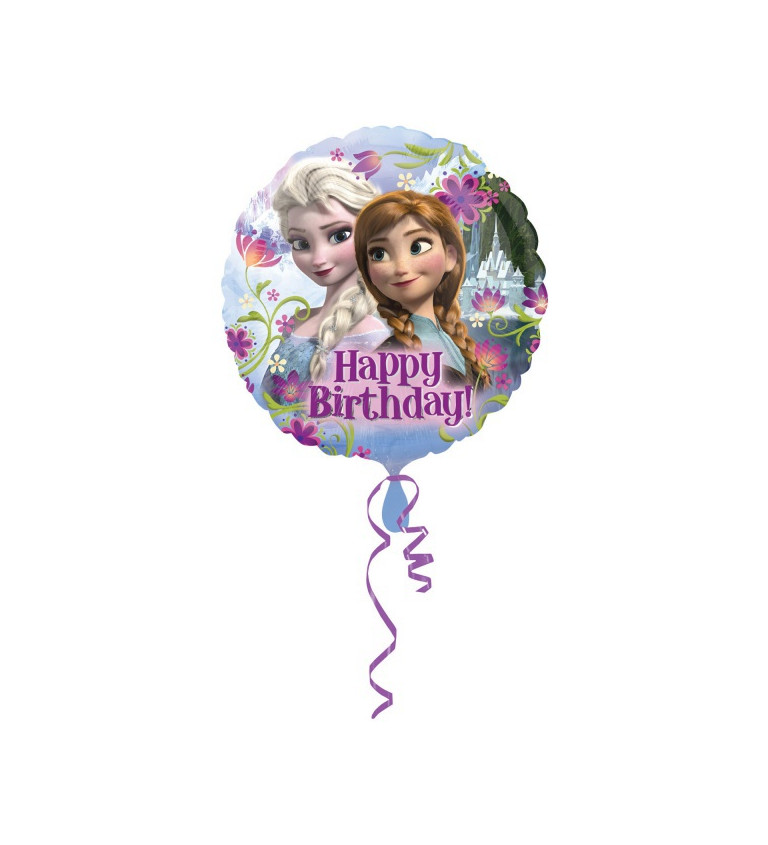 Fóliový balónek Happy Birthday s Frozen