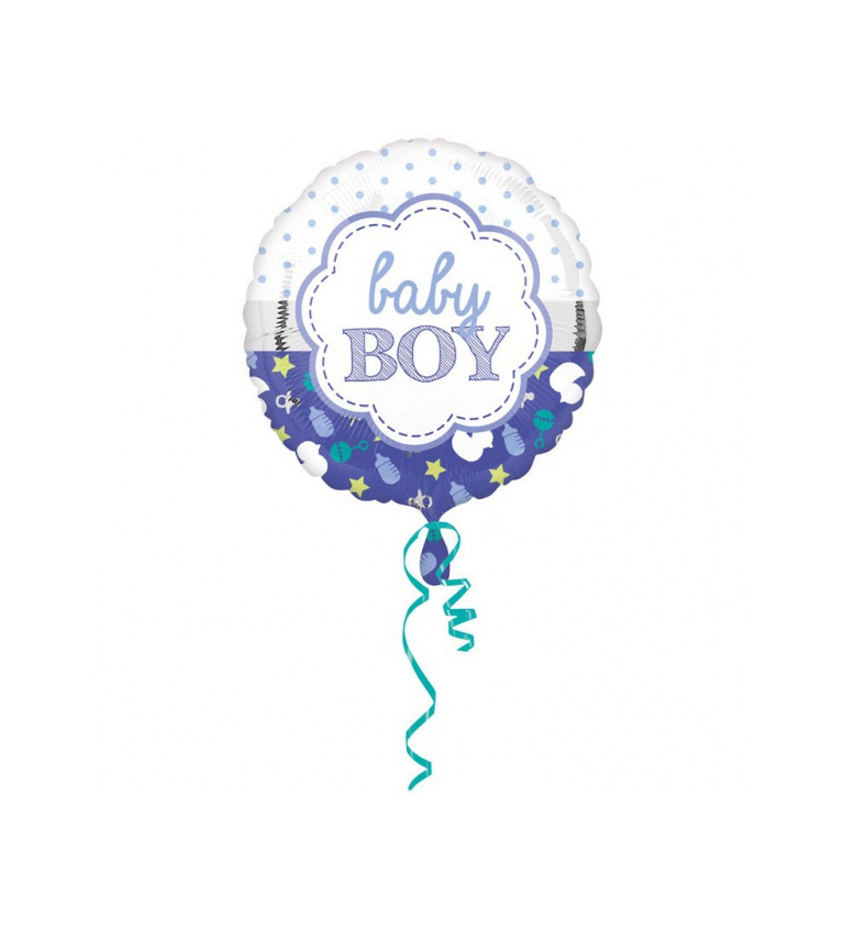 Baby boy balónek s mušličkami