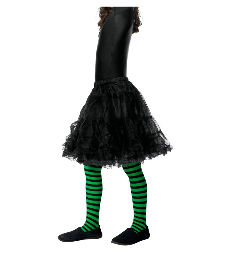 Dětské zeleno-černé punčocháče