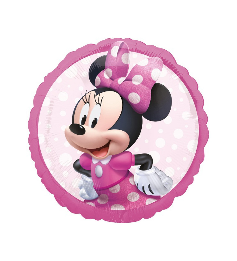 Kulatý fóliový balónek myška Minnie