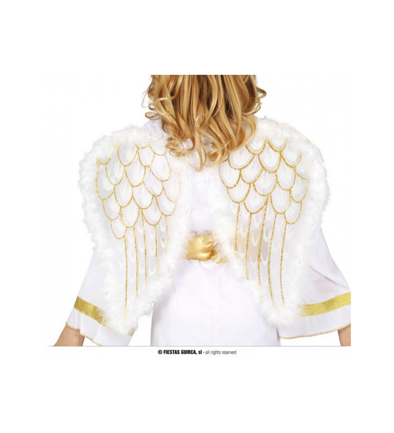 Dětská andělská křídla bílo-zlatá