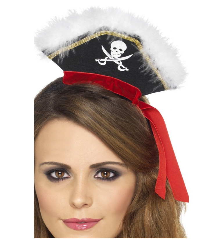 Mini klobouček Pirátka (na čelence)