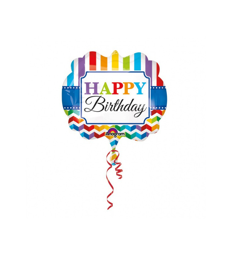 Fóliový narozeninový balónek - barevný