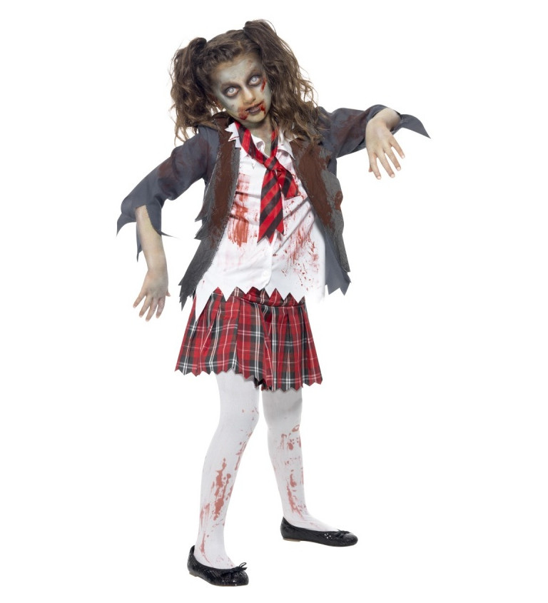 Dětský dívčí kostým - Zombie žákyně