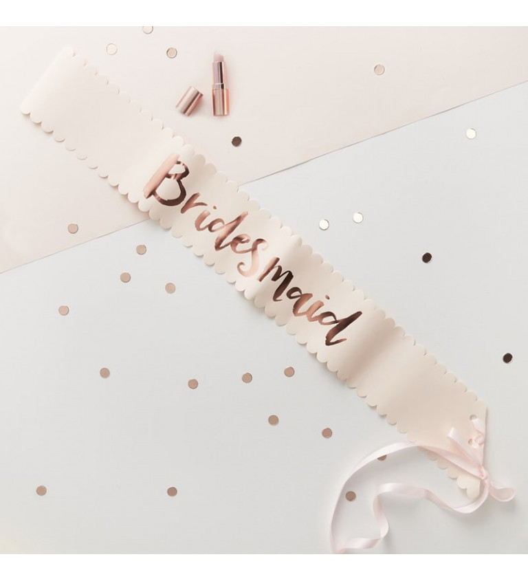 Šerpa BRIDESMAID - Růžová