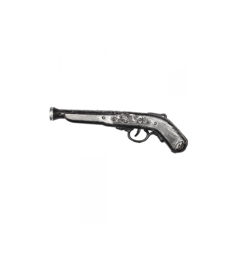 Prátská pistole ve stříbrné barvě