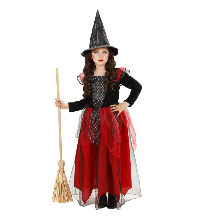 Čarodějnice - dětský kostým (červený)