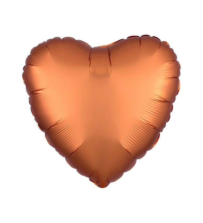Saténové fóliové srdce - oranžovožluté