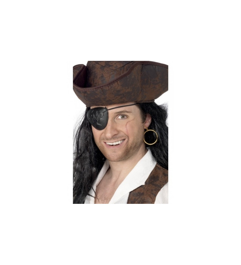 Pirátská sada - klapka, zlatá náušnice